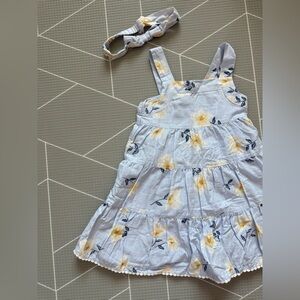 Joie|Baby girl/toddler spring floral sundress & matching Headband